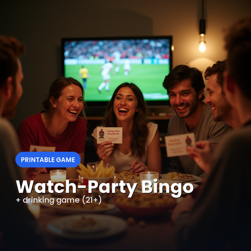 Football Summer Bingo + Watch-Party Game (21+) — Football Summer 2026 printable cover