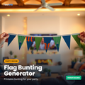 Football Flag Bunting Generator — design and print your country flag bunting for watch-party decoration
