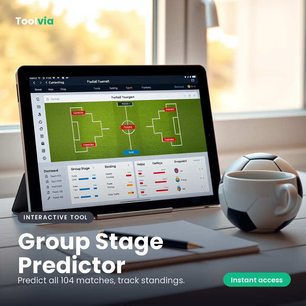 Football Summer 2026 Group Stage Predictor — interactive predictor tool — Football Summer 2026