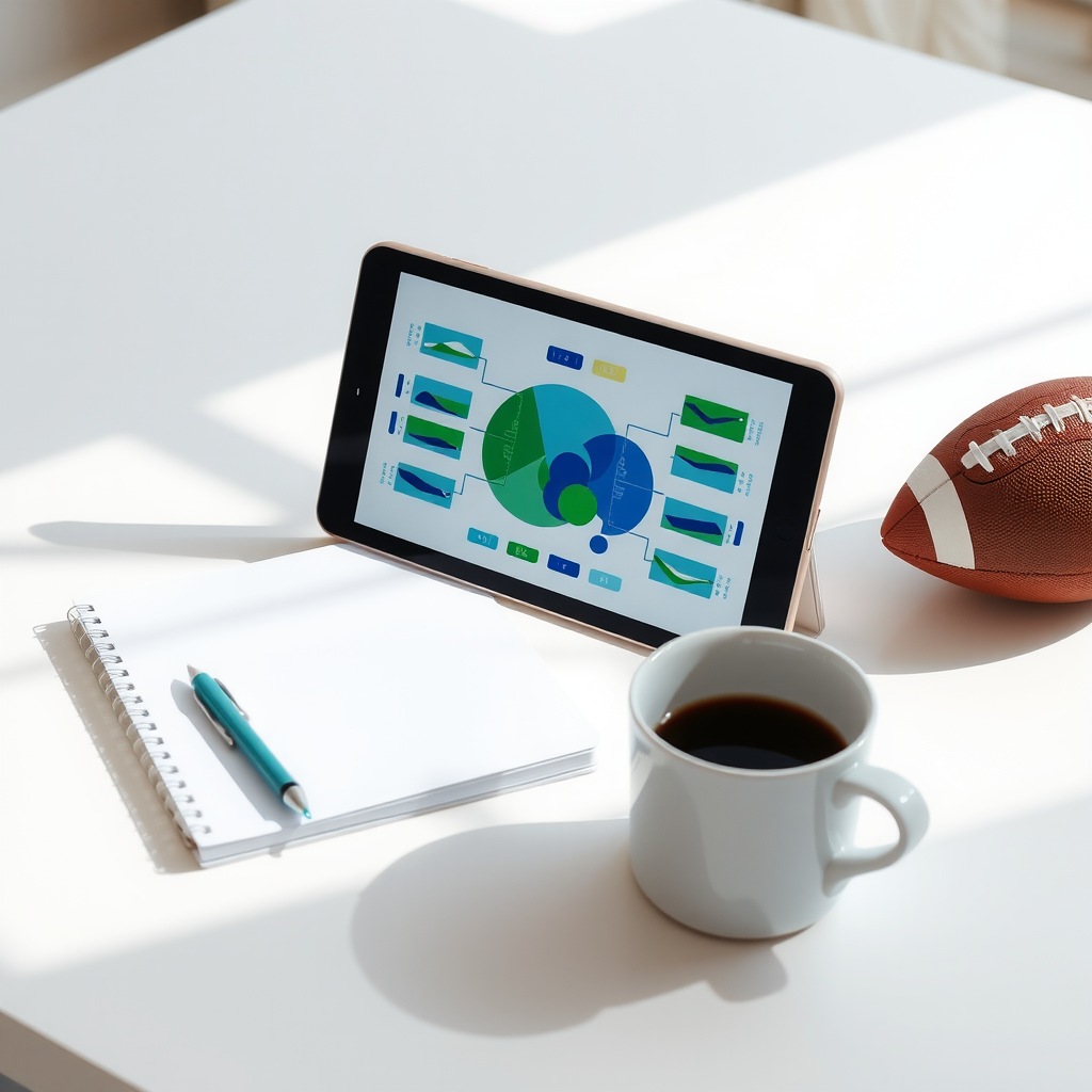Football predictions and live standings on a tablet